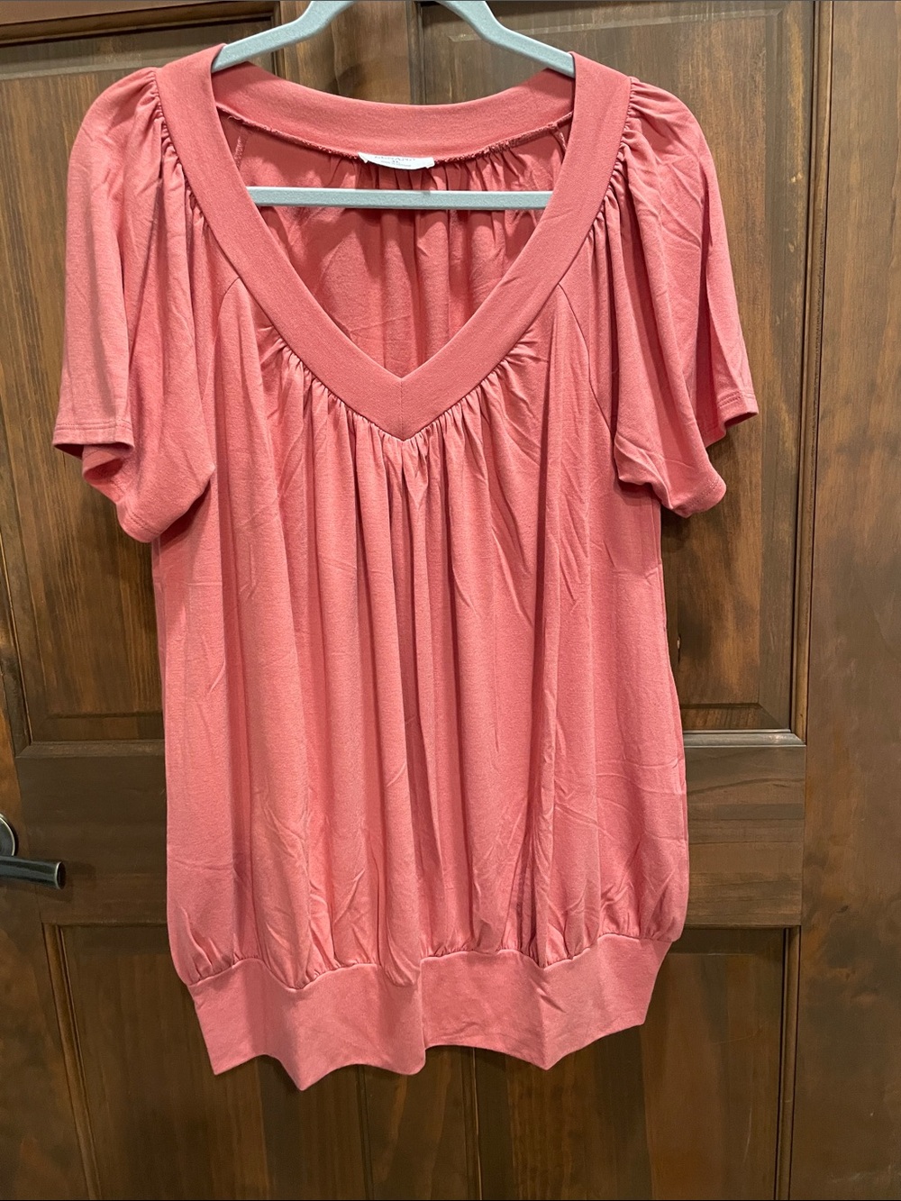 Zenana Outfitters Dusty Rose V-Neck Blouson Tunic NWOT